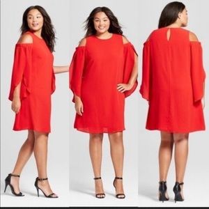 Red Ava & Vic Cold Shoulder Dress